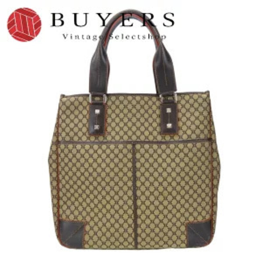 Celine Tote Bag Canvas Leather Brown Beige Macadam